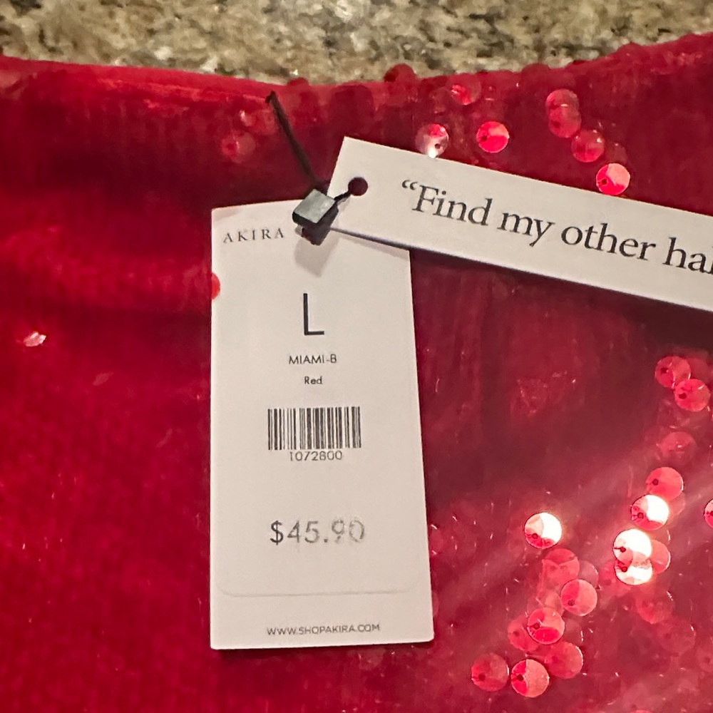 Akira Sparkling Red Mini Skirt - Picture 2 of 2